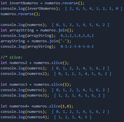 Ejemplos Métodos Arrays 2