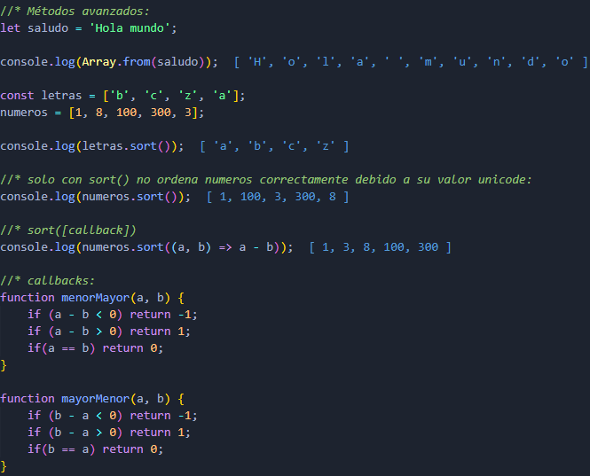 Métodos avanzados arrays 1