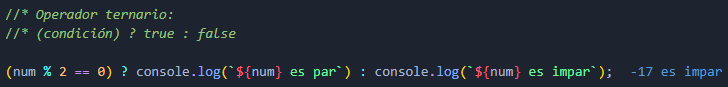ejemplo operador ternario