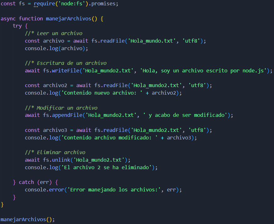 ejemplo File System con Async/await