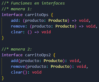 Ejemplo funciones en interfaces