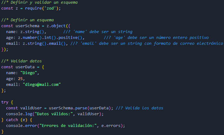 ejemplo definición y validación de esquema