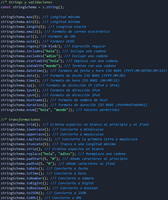 ejemplo strings validaciones y transformaciones